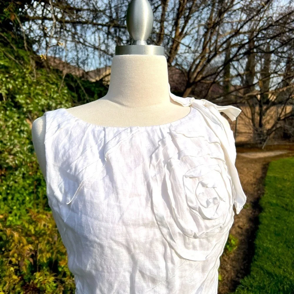ELLEN TRACY Elegant White Floral Dress